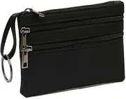 [XENQITO] 1 x Women's Slim Wallet with Zip Wallet, Mini Purse, Women's Small and Short Format Wallet, Small Portable Coin Purse, for Women and Children, black