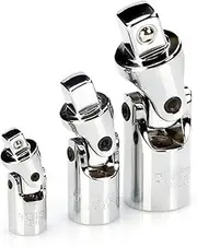TULKUCBZBP 1/4 Inches 3/8 Inches 1/2 Inches Universal Joint Set Ratchet Angle Extension Bar Socket Adapter Manual And Pneumatic Bendable Adapter Socket Tools Socket Set(3pcs-silver)