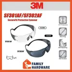 3M SF301AF SF302AF SECUREFIT 300 系列防護眼鏡護目鏡黑色透明鏡腿透明防霧防刮鏡片