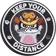 Funny Patch, 3.15 Inch Cat Morale Patch Colorful Embroidered Patches Hook and Loop Patches Cute Animal Applique for DIY Personalized Backpacks Dog Harness Jackets Jeans Hats