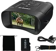 SVBONY SA206 4K Night Vision Goggles,3'' Large Screen,8X Digital Zoom, 5000mAh Rechargeable Battery,32GB Card to Save Photos and Videos for Camping Hunting & Security