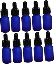 HAMPPLIES 10Pcs Frosted Glass Bottle with Dropper for Essential Oils Liquid Dispenser for Travel Airtight Design for Aromatherapy DIY Samples and Massage Oils