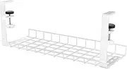 Wire Storage Rack Under Desk Wire Organizer Cord Organizer Cable Management Tray Under Desk Cable Rack Metal Bracket Cable Management Holder High Capacity Bridge Steel White