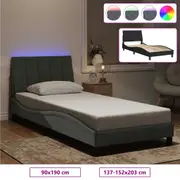 Bed Frame with LED Light Slat Mattress Base Bedstead Bedroom Velvet vidaXL