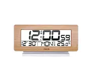 Wood Electronic Alarm Clock With Indoor Temperature Calendar Wood Alarm Clock - Yellow