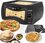 2100w Electric Tandoor Pizza Oven, 12L Countertop Countertop Oven Pizza Maker with Hot Top Plate, 50-400℃ Temperature Control, Mini Pizza Chapati Roti Bread Maker for Kitchen, Home, Restaurant