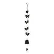 Metal 81cm Hanging Multi Butterfly Bell Wind Chime Garden Ornament Decor Black