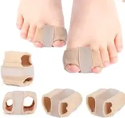 Pack of 4 Toe Separators Hallux Valgus, Hallux Valgus Correction Silicone, Large Toe Spacer with 2 Loops, Toe Separator for Hallux Valgus Correction Women Men