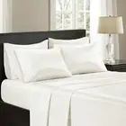 Solid Ivory Satin 6 pc Sheet Set Full Queen Cal King Bedding Extra Pillowcases