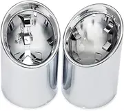 Stainless Steel Exhaust tip Cover Compatible for BMW 4 Series G22 G26 420i 430i 3 Series G20 G21 320i 330i Exhaust System Cover(Silver)