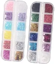 SHERCHPRY Glitter Nail Powder Sets Nail Light Clip Rhinestones Manicure Set Professional