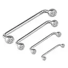 90 Degree Bent Surface Staple Barbells 14 Gauge Internally Threaded CZ