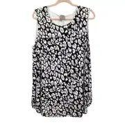ASOS Maternity Top Womens Size 10 Black White Leopard Print Sleeveless Shirt NWT