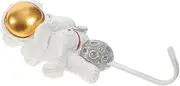 Homoyoyo Cute Astronaut Shaped Adhesive Hook Strong Self Adhesive Wall Hook for Towels Coats and Hats Versatile Decorative Bathroom and Entryway Organizer No Damage to Walls Easy