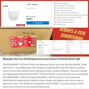 Milwaukee 48-73-1441 Replacement Clear Full Face Shield Lens X 10 For BOLT Hat