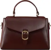 [SUNLIGHT LEAVES] Vintage Vegan Leather Flap Top Handle Bag For Women Retro Satchel Casual Purse Simple Shoulder Classic Handbag