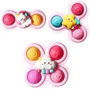 ALASOU 3PCS Pop Suction Cup Spinner Toys for 1 Year Old Boy Girl|Novelty Spinning Tops Toddler Toys Age 1-2|Sensory Baby Toys for Toddlers 1-3|12 18 Months Boy Birthday Gift Infant
