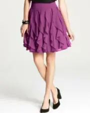 NWT Ann Taylor Ruffle Tiered Skirt Berry Glaze Size 12 $128! #1a