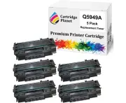 5 Pack Compatible Toner Cartridge Replacement for HP Q5949A 49A (2,500 Pages) for HP Laserjet 1160 1160Le 1320 1320n 1320nw 1320t 1320tn 3390 3392