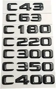 SCPCKZETZN 3D ABS Black Logo C200 C220 C180 C300 C400 Emblem Letters Car Trunk Badge Sticker Fit for Mercedes Benz W203 W204 W205 Accessories(Glossy Black 2014-16,C240)