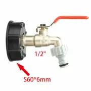 IBC Tank Adapter S60X6 Brass Garden Tap With 1/2" Hose Outlets Fitting Tool AU