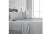 Algodon Bamboo Fitted Sheet w Pillowcase Home Bedding Set Silver