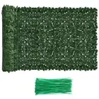 Faux Ivy Fence Privacy Screen Outdoor Expandable Artificial Greenery Roll Fak...