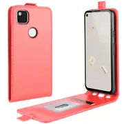 For Google Pixel 4a R64 Texture Single Vertical Flip PU Leather Protective Case,Card Slots, Photo Frame, Red