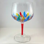 Red Stem Incanto Large Venetian Wine/Gin Glass - Handmade in Italy, Murano Glass