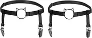 [BANSSGOTH] Sexy Girl Garters Thigh Harness for Womens Black Elastic Adjustable Leg Ring Belts stockings clips