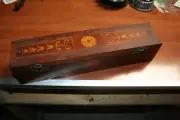 Vintage 1800's Dinner Knife Kives Box w/ Inlays and Brass Hinge