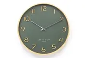 WALLACE Olive Green 41cm Silent Wall Clock by One Six Eight London