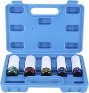 1/2in Lug Nut Hex Socket Pneumatic Tyre Protection Sleeve with Tool Box, Auto Repair Hardware Tool for Ratchet Wrench
