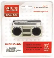 Worlds Smallest Wireless Boom Box Speaker USB Rechargeable Huge Sound Ages 8
