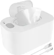 Newborn Wipe Warmer, Thermostat Baby Wipe Warmer and Wet Wipes Dispenser Portable Baby Wipes Dispenser Warmer Prevent Dry USB Baby Wipe Warmer for Car Home Baby Nursery 7.9×4.7×3.9 in (White)