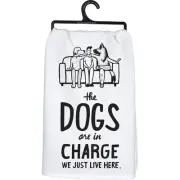 Primitives by Kathy 109576 The Dogs Are In Charge Dish Towel