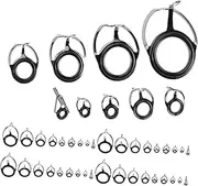 WHAMVOX 45pcs Guide Eye Set Fly Fishing Tools Repair Kit for Carbon Steel Ceramic Ring Replacement
