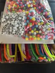 2000+ pcs. DIY Crafts- Pipe Cleaners, Googly Eyes, Small Pom Poms