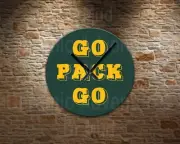 Green Bay Wisconsin Football GO PACK GO 8" Wall Clock with battery