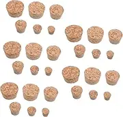 FELTECHELECTR 30pcs Tapered Cork Plugs: Wooden Wine and Stopper Glass Vial Craft Replacement Corks for Wine Making Craft DIY