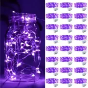 Pack Fairy Lights Battery Operated, 7ft 20 Mini LED Fairy String 24 Purple