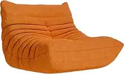 Bean Bag Chair for Adult Soft Comfy Lazy Sofa Floor Lounge Chair Couch Memory Foam Reading for Bedroom Living Room Office Salon (Orange,L,Velvet)