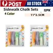 12 x Pack of 4 Sidewalk Chalk Sets Blackboard Art Colouring Paint Drawing Chalks