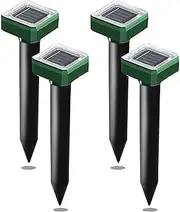 [LELYFIT] 4pcs Solar Snake Repeller, Repellent Deterrent Spikes Snake Gopher Ultrasonic Pest Repeller for Lawn Garden, Yard, Groundhog Repeller (4 Pack)