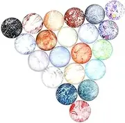 BATHVEVE 50Pcs Mixed Color Marble Crystal Pattern Glass Decals for DIY Jewelry Crafts Decorative Stickers for Earrings Vases and