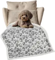 Waterproof Dog Bed Cover Pet Blanket, Washable Reusable Reversible Paw Print Wat
