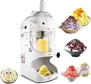 Commercial Electric Ice Shaver,90kgs/H Adjustable Thickness Automatic Snowflake Ice Maker with Splash Guard,350RMP Snow Cone Machine with One-Click Adjustment,for Home, Milk Tea Shop,Cafe,Bar
