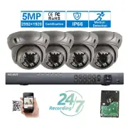 4CH H.265 Audio NVR 2592P 5MP PoE 48I IP66 OSD ONVIF Security Camera System