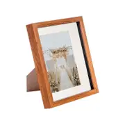 Nicola Spring Acrylic 3D Box Photo Frame with 5" x 7" Mount - 8" x 10" - Dark Wood
