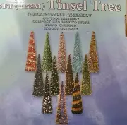 5FT Pop Up Christmas Tinsel Tree Artificial Christmas Tree w/ Stand Decor Gold